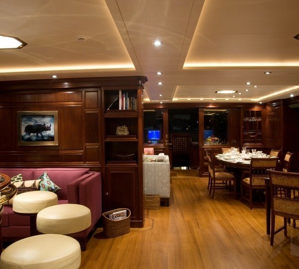 Drinks Bar With Saloon Aboard Yacht HELIOS