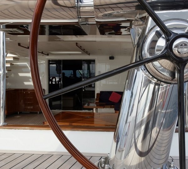 Helm Aboard Yacht HERITAGE