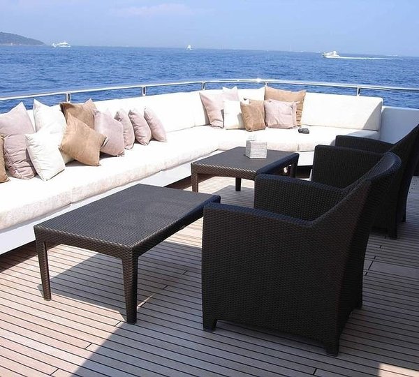 Sitting On Board Yacht MY LITTLE VIOLET