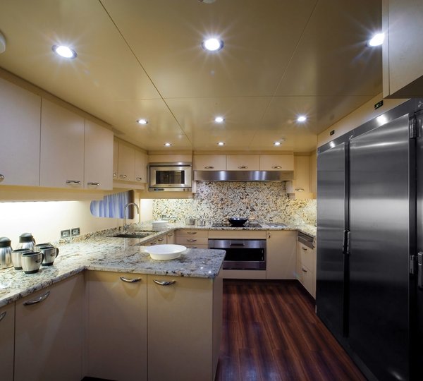 Ship's Galley Aboard Yacht PRINCESS IOLANTHE