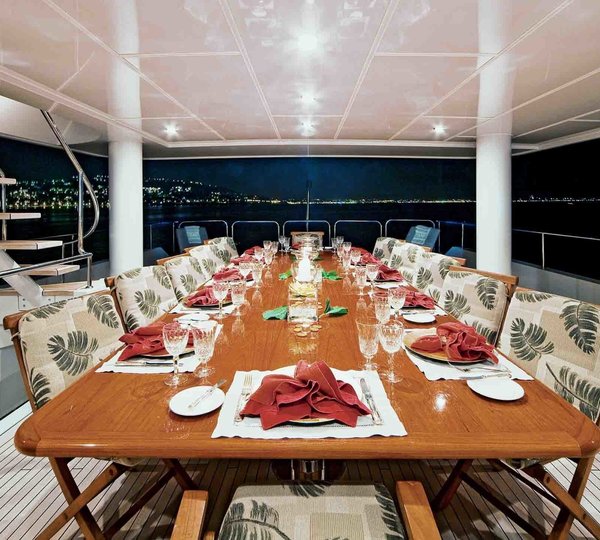 Top Deck Eating/dining On Board Yacht ONE MORE TOY