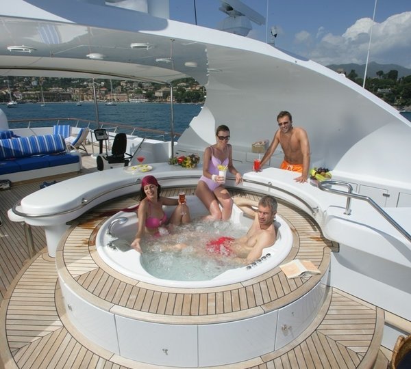 Jacuzzi Pool In Use Aboard Yacht KANALOA