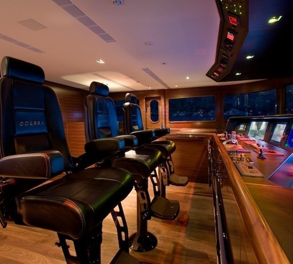 Wheel House Aboard Yacht ODESSA