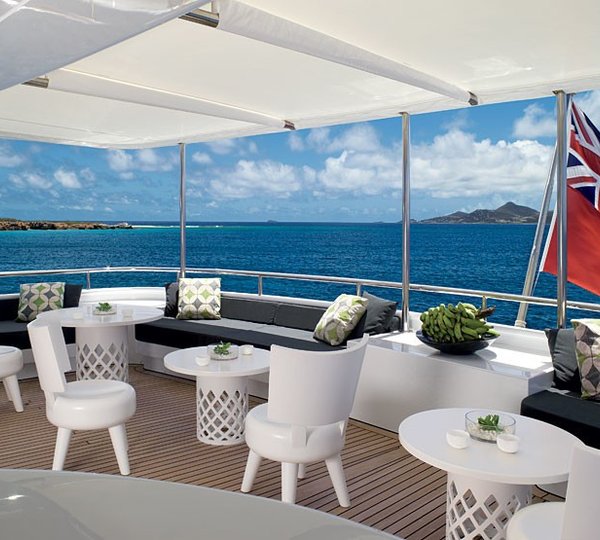 Sun Deck Sitting On Board Yacht CYAN