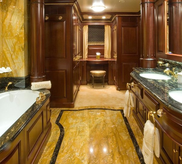 Main Master Bath Aboard Yacht TELEOST