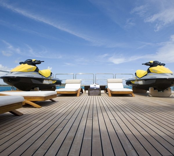 Ship's Tenders Upon Deck On Yacht ODESSA