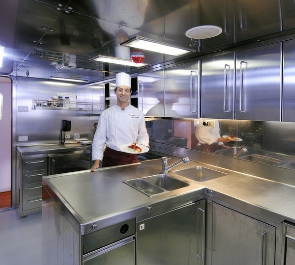 Ship's Galley On Board Yacht DIONEA