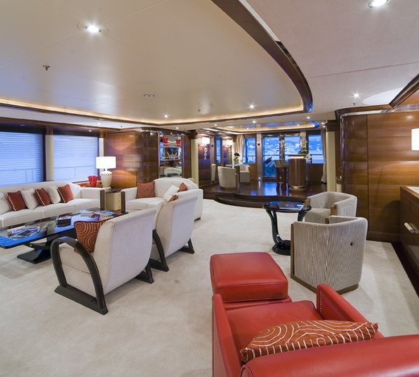 Premier Saloon Taken From Ship's Bow Aboard Yacht LATITUDE