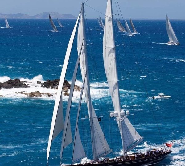 With Full Sail On Yacht METEOR