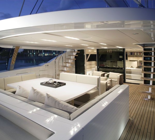 Evening: Yacht RED DRAGON's Sun Deck Photograph