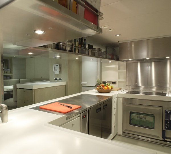 Ship's Galley Aboard Yacht RED DRAGON