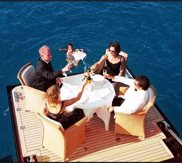 Swimming Deck Eating/dining On Board Yacht PARSIFAL III