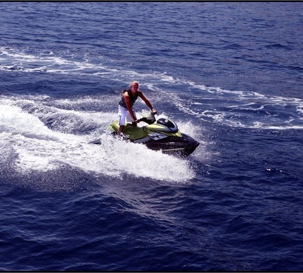 Water Skiing On Board Yacht PARSIFAL III