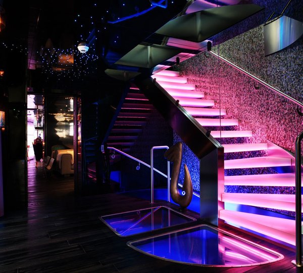 Floodlit Staircase On Yacht SEA FORCE ONE