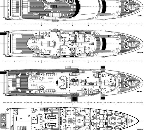 Deck Plans / Map On Yacht SEA FORCE ONE