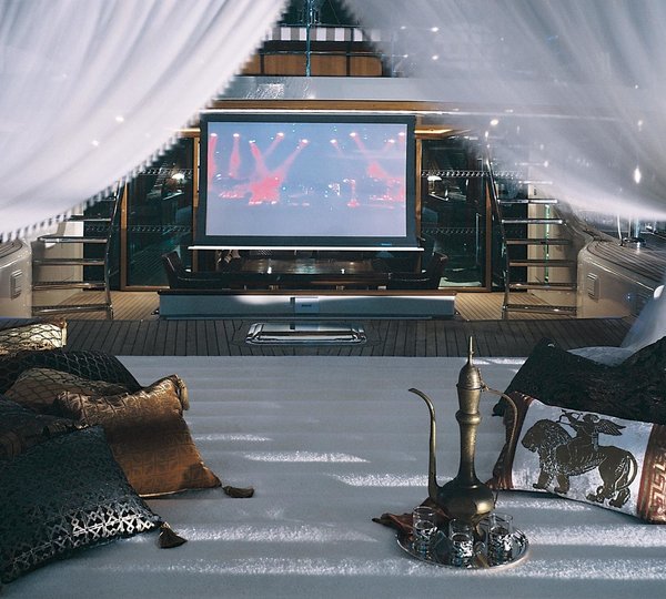 Open Air Movie Cinema On Board Yacht TIARA