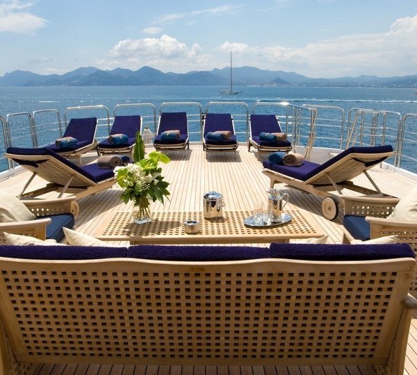 Sun Deck Lounging On Yacht INSIGNIA
