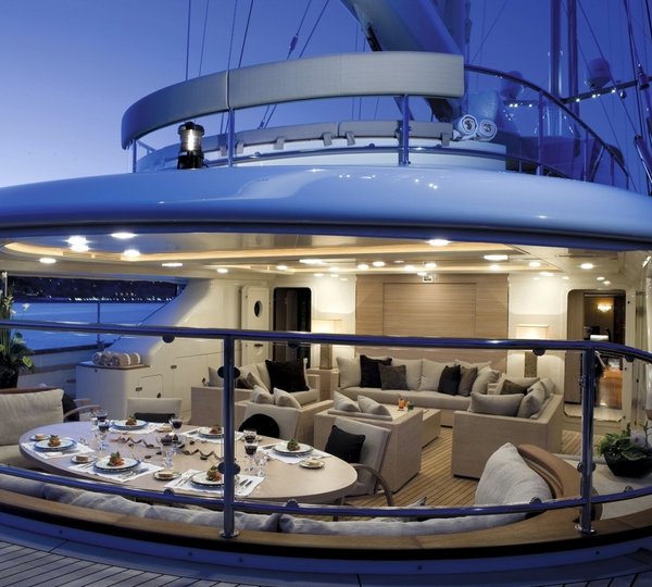 Night Time: Yacht SELENE's Aft Deck Image
