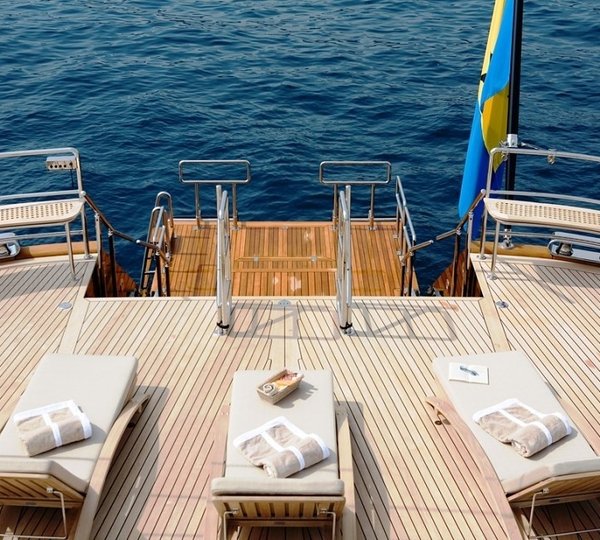 Swimming Landing: Yacht SELENE's Aft Deck Pictured
