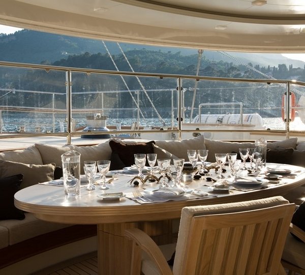 Aft Deck Eating/dining On Board Yacht SELENE