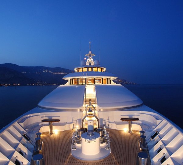 Evening: Yacht CAPRI's Deck Pictured