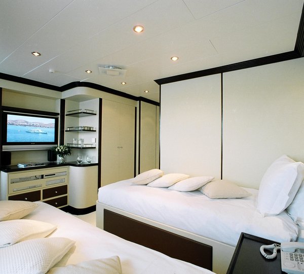 Black: Yacht MAGNA GRECIA's Twin Bed Cabin Photograph