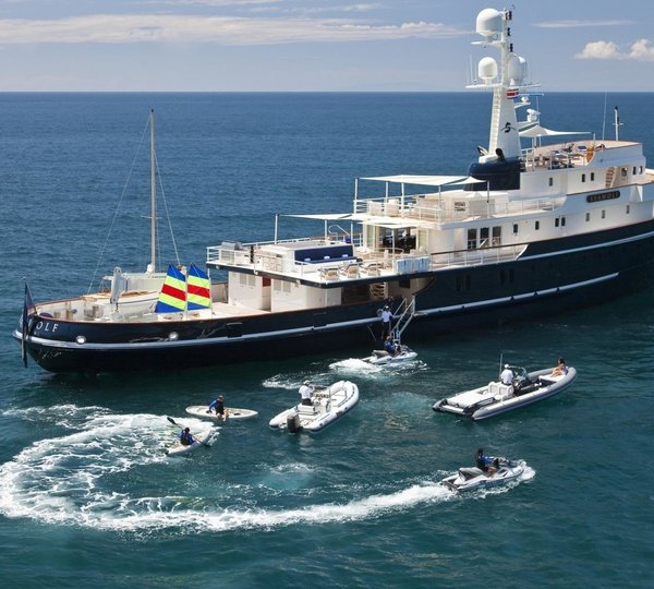 From Above Aspect Including Ship's Tenders On Yacht SEAWOLF