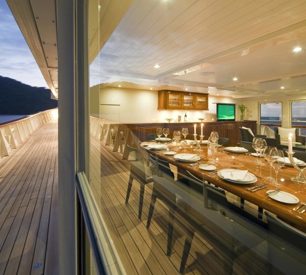 Top Deck Eating/dining Indoor Or Outside Aboard Yacht SEAWOLF