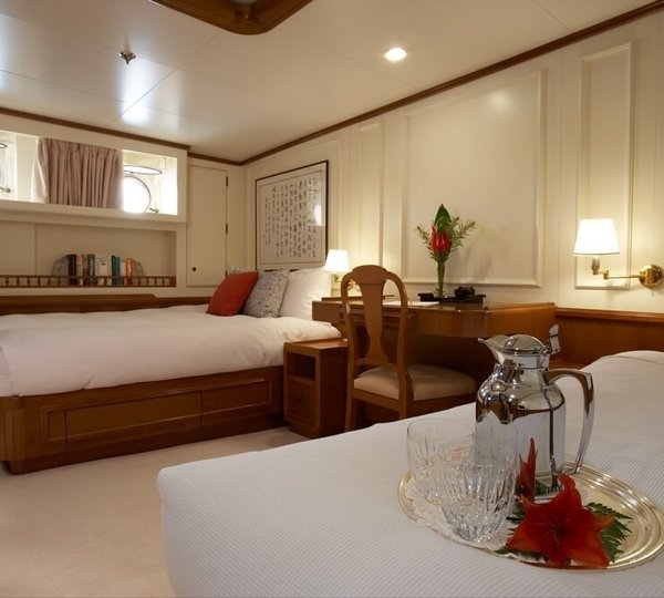 Twin Bed With Double Sized Cabin On Board Yacht SEAWOLF
