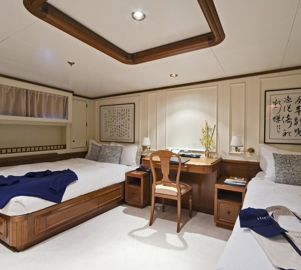 Blue: Yacht SEAWOLF's Twin Bed Cabin Captured