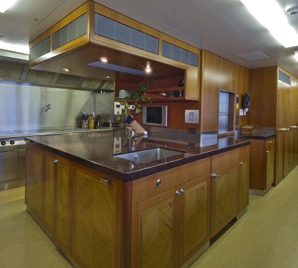 Ship's Galley On Yacht BLUE MOON