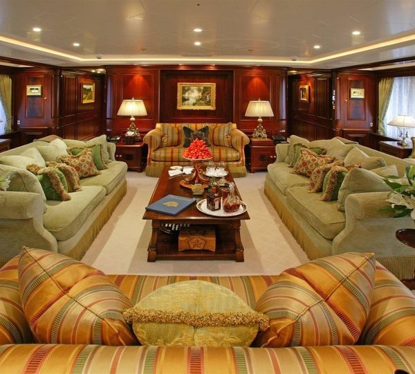 Night Time: Yacht PARAFFIN's Premier Saloon Pictured