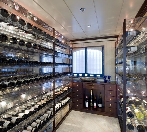 Premier Deck Cellar Aboard Yacht FORCE BLUE