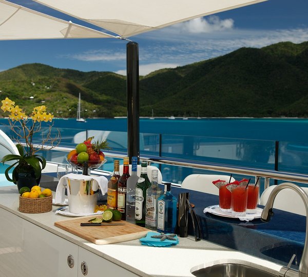 Deck Drinks Bar Aboard Yacht POLAR STAR