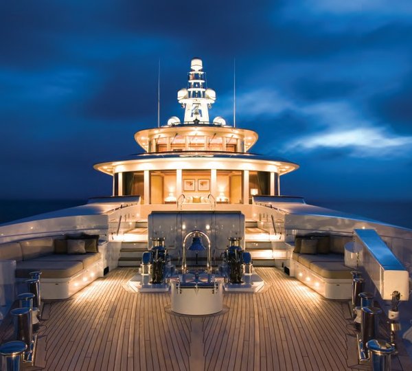 Ship's Bow Evening On Board Yacht UTOPIA