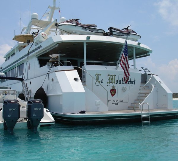 Aft Including Ship's Tender Aboard Yacht LE MONTRACHET