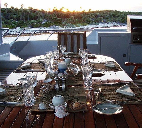 Aft Deck Eating/dining On Yacht LE MONTRACHET