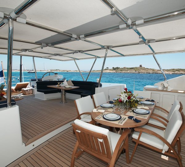 Upon Deck Eating/dining Zone On Board Yacht MUMU