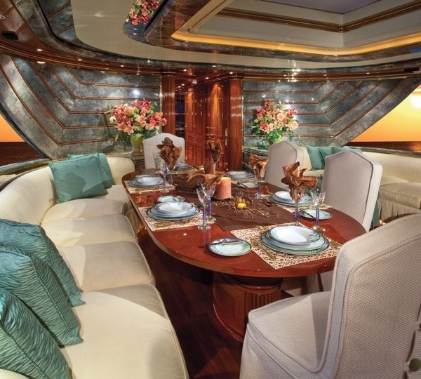 Top Deck Eating/dining With Saloon On Yacht AQUALIBRIUM