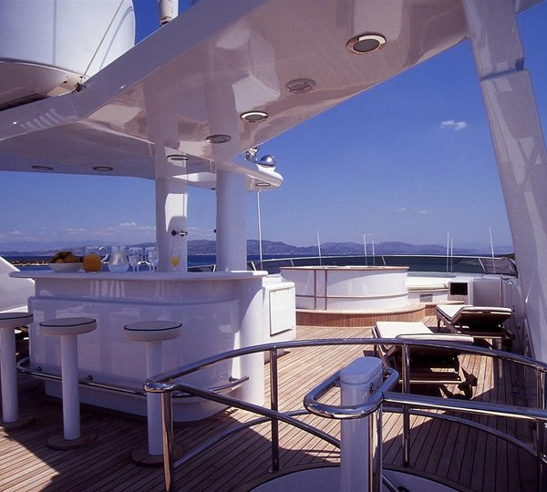 Drinks Bar Sitting On Board Yacht OURANOS TOO
