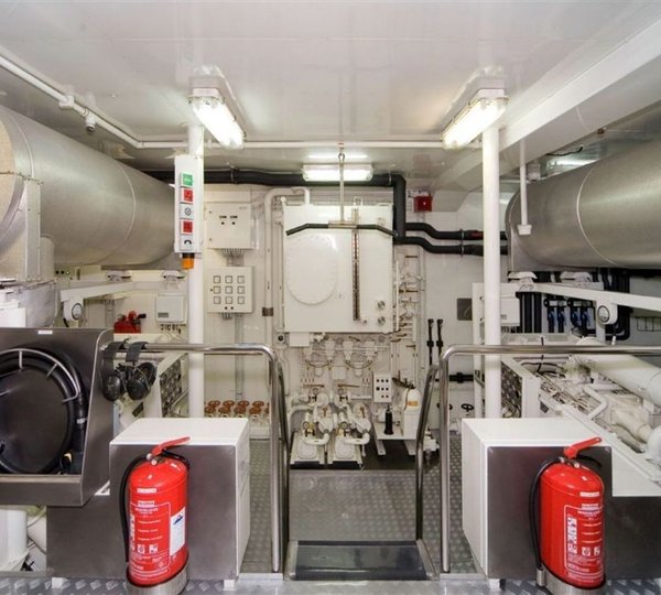 Engine Area On Yacht SOLAIA