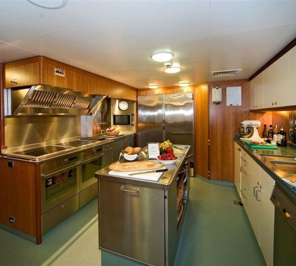 Ship's Galley Aboard Yacht SOLAIA