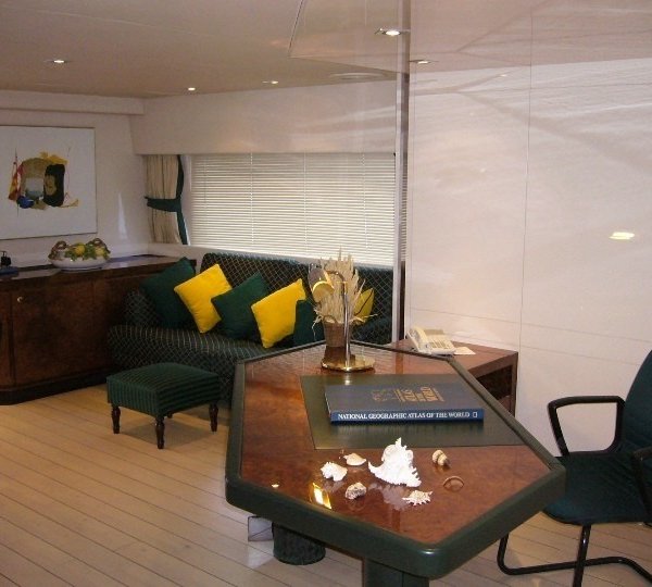 Writing Work Desk: Yacht LADYSHIP's Top Saloon Pictured