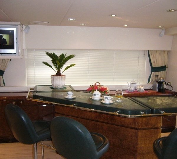 Drinks Bar: Yacht LADYSHIP's Top Saloon Pictured