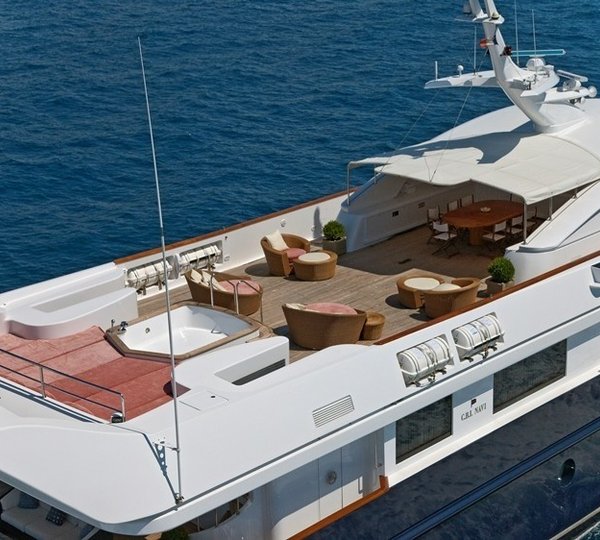 From Above Aspect Aboard Yacht SOPHIE BLUE