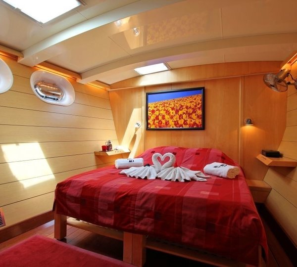 Guest's Stateroom On Board Yacht DOUCE FRANCE