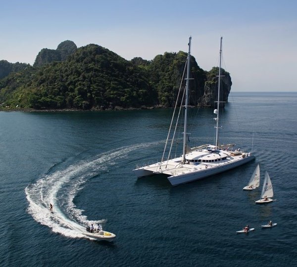 Overview With Toys On Yacht DOUCE FRANCE