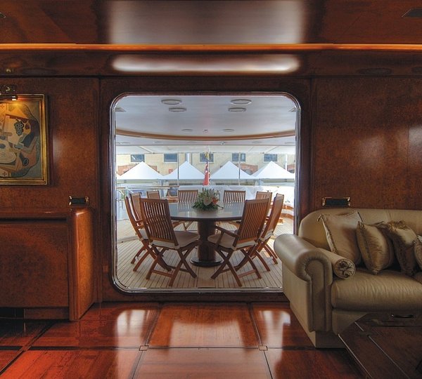 Top Deck Furniture Viewing Taken From Top Saloon On Board Yacht CD TWO