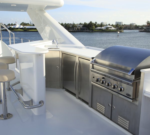 Barbeque With Drinks Bar On Board Yacht AT LAST