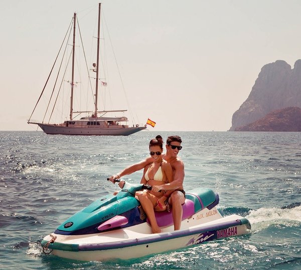 Jetski Skiing On Yacht AIGLON